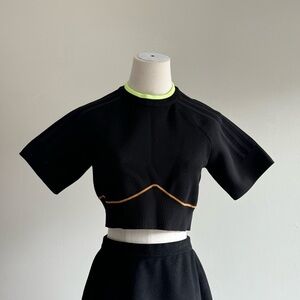 Ivy Park Adidas by Beyonce knit crop top in black sz XL